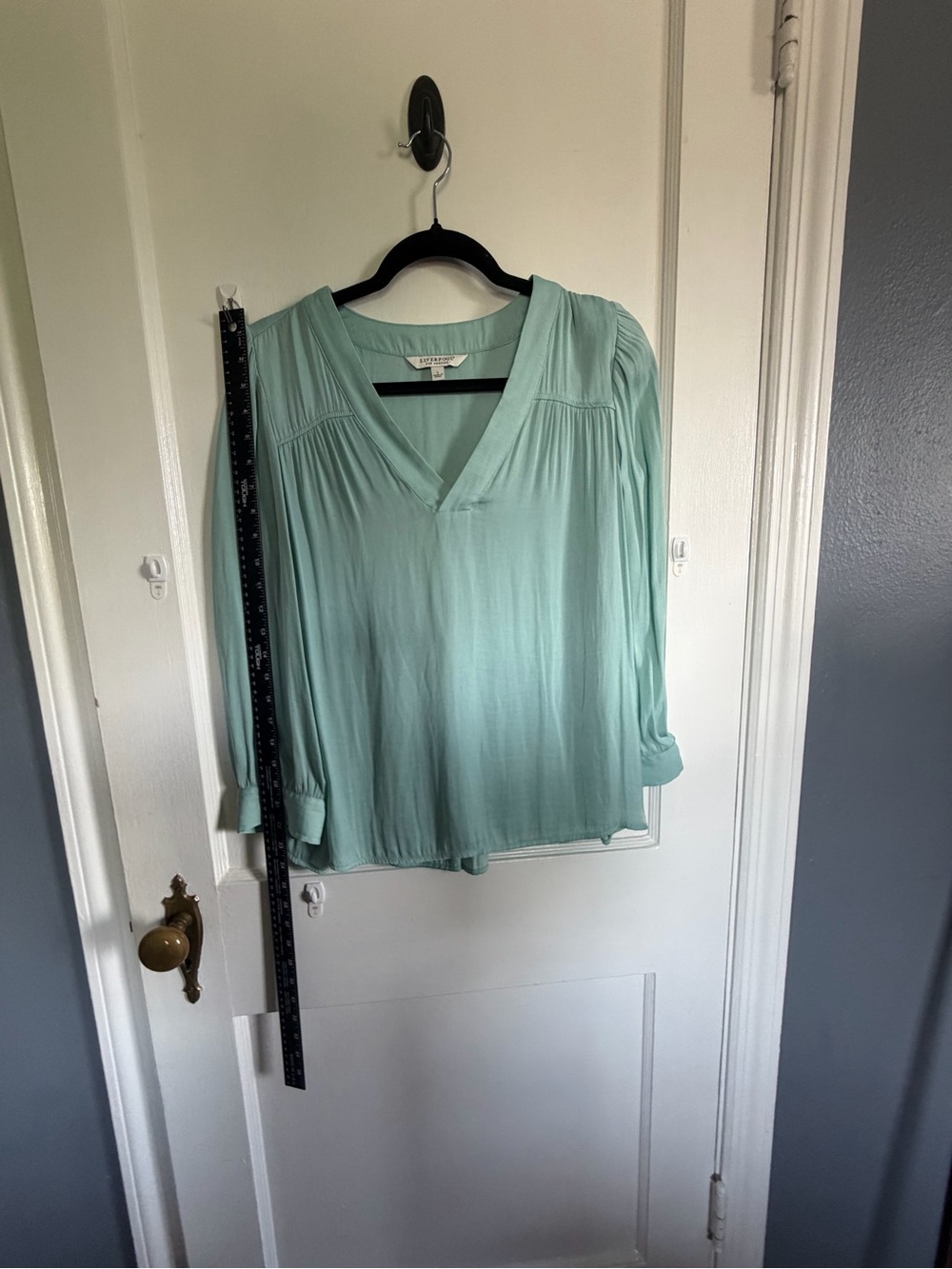 Liverpool Light Teal V-Neck Blouse